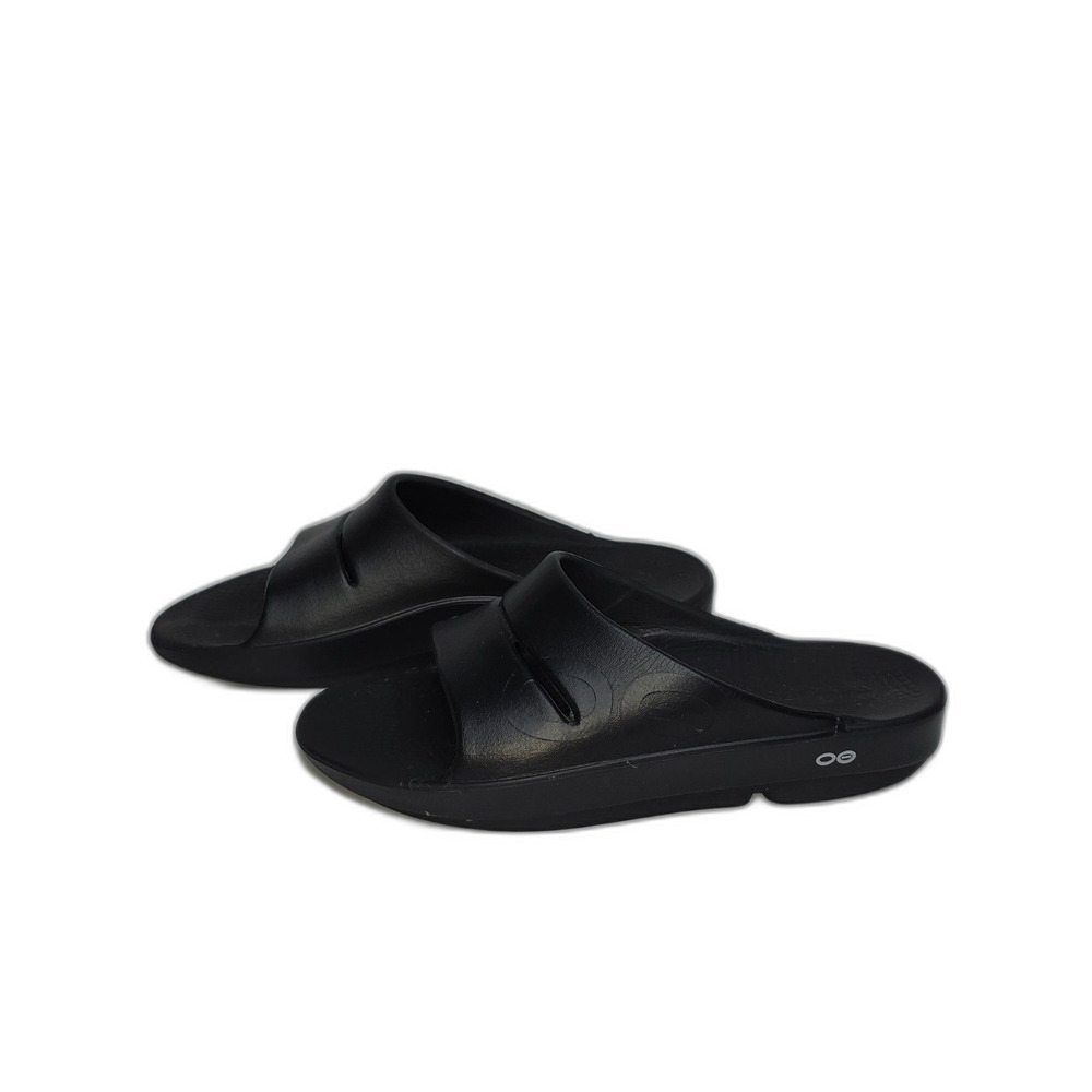 OOFOS OOahh Slide Sandals M7 W9 EU 40 Black Recovery Comfort OOfoam